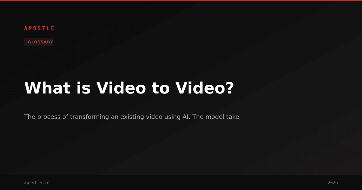 Whtat Is Video What is Video to Video? | AI Video Glossary | Apostle